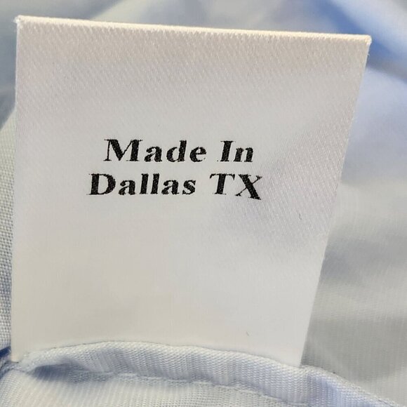 Tish Cox Button Up Blouse M/L Light Blue Swiss‎ Dot Stripe Cotton Oversized - Picture 11 of 11